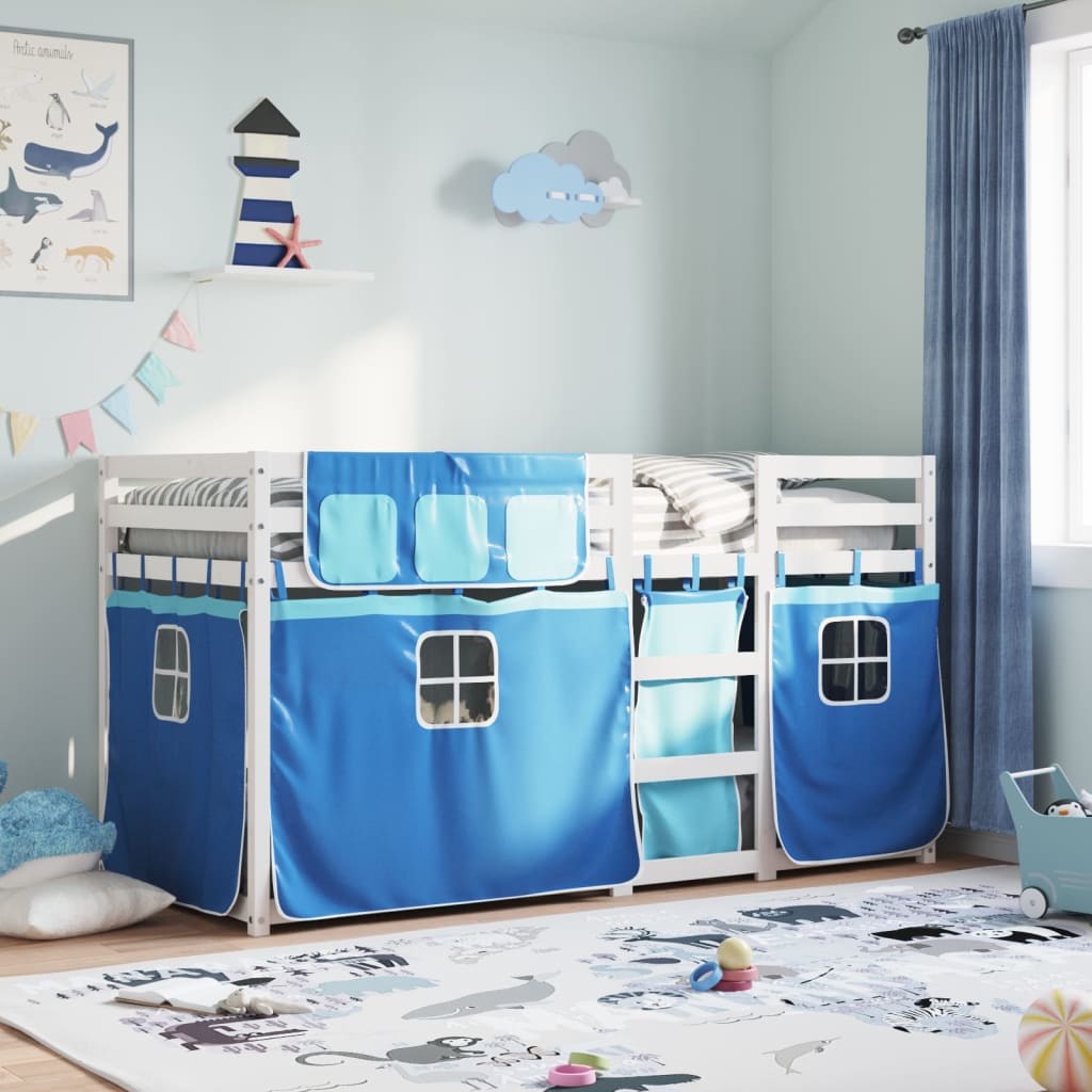 Bunk Bed without Mattress Blue 90x190 cm Single Solid Wood Pine