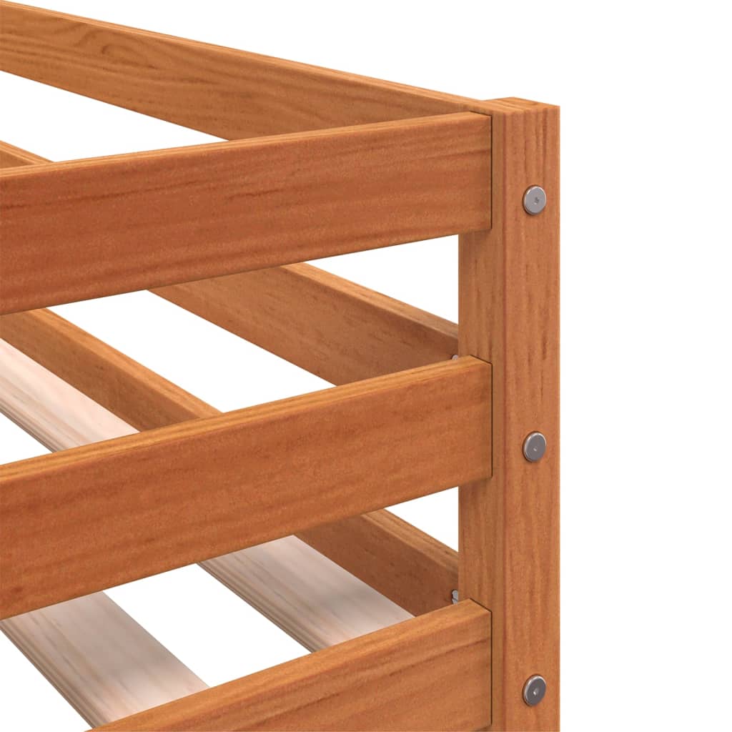 Bunk Bed without Mattress White&Black 90x190 cm Single Solid Wood Pine