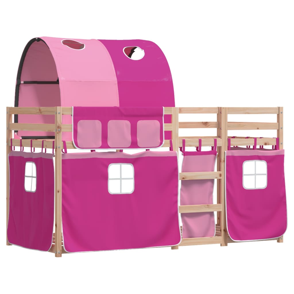 Bunk Bed without Mattress Pink 75x190 cm Small Single Solid Wood Pine