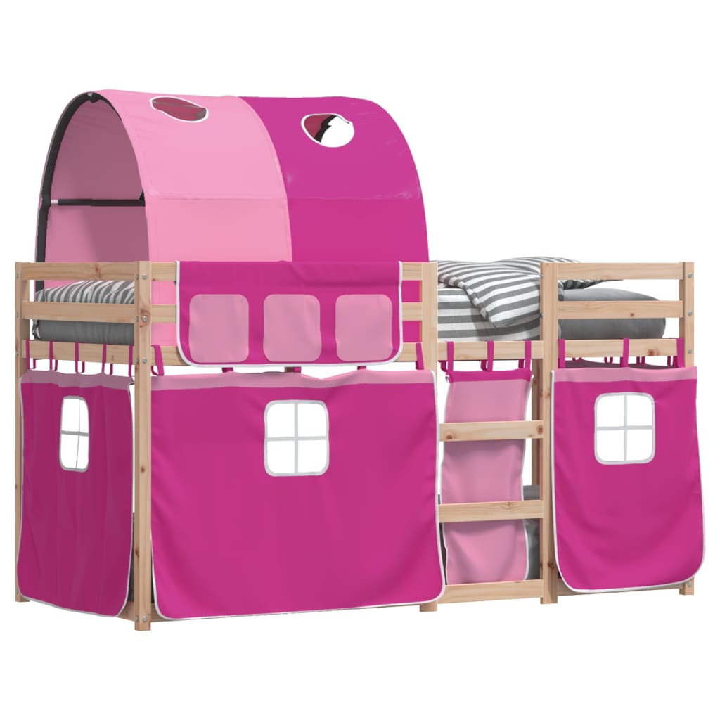 Bunk Bed without Mattress Pink 75x190 cm Small Single Solid Wood Pine
