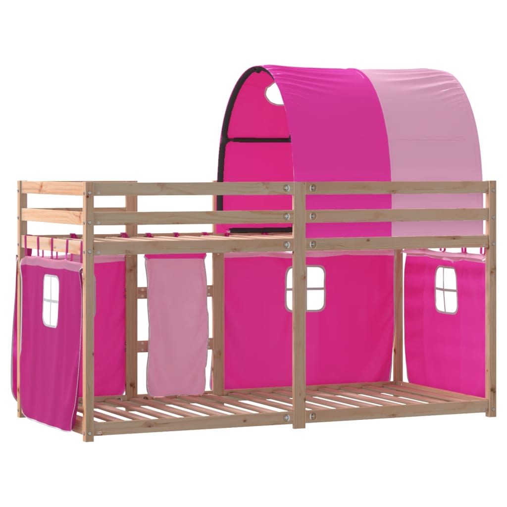 Bunk Bed without Mattress Pink 75x190 cm Small Single Solid Wood Pine