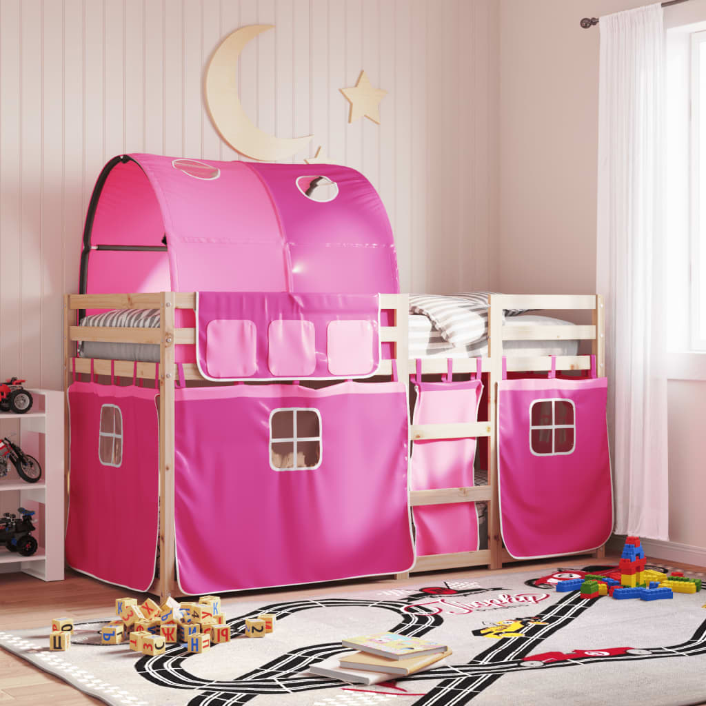 Bunk Bed without Mattress Pink 75x190 cm Small Single Solid Wood Pine