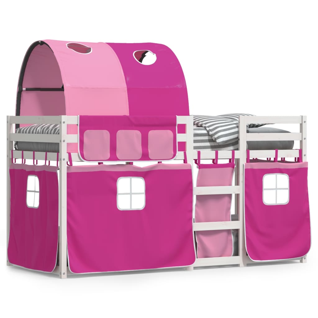 Bunk Bed without Mattress Pink 75x190 cm Small Single Solid Wood Pine
