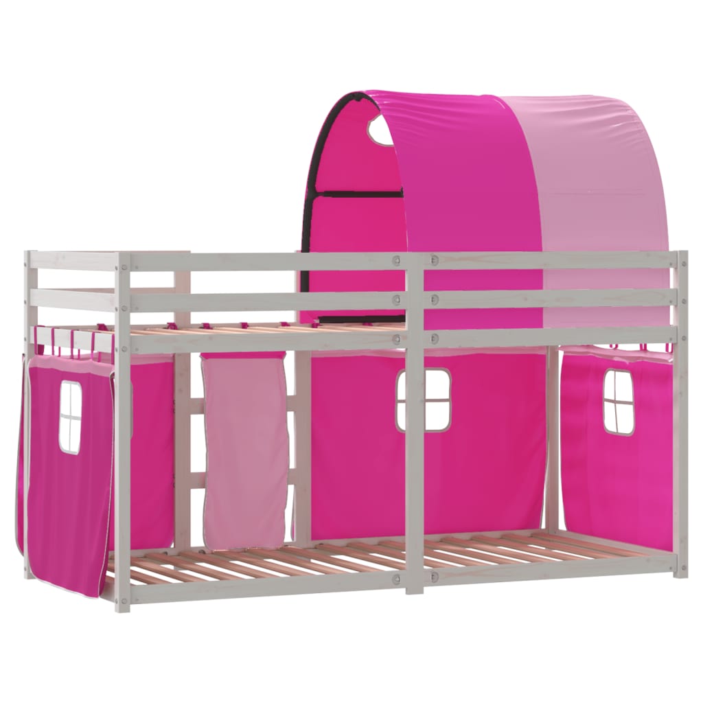 Bunk Bed without Mattress Pink 75x190 cm Small Single Solid Wood Pine