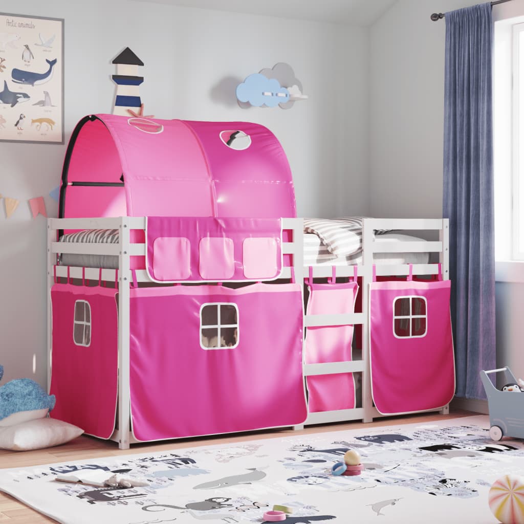 Bunk Bed without Mattress Pink 75x190 cm Small Single Solid Wood Pine