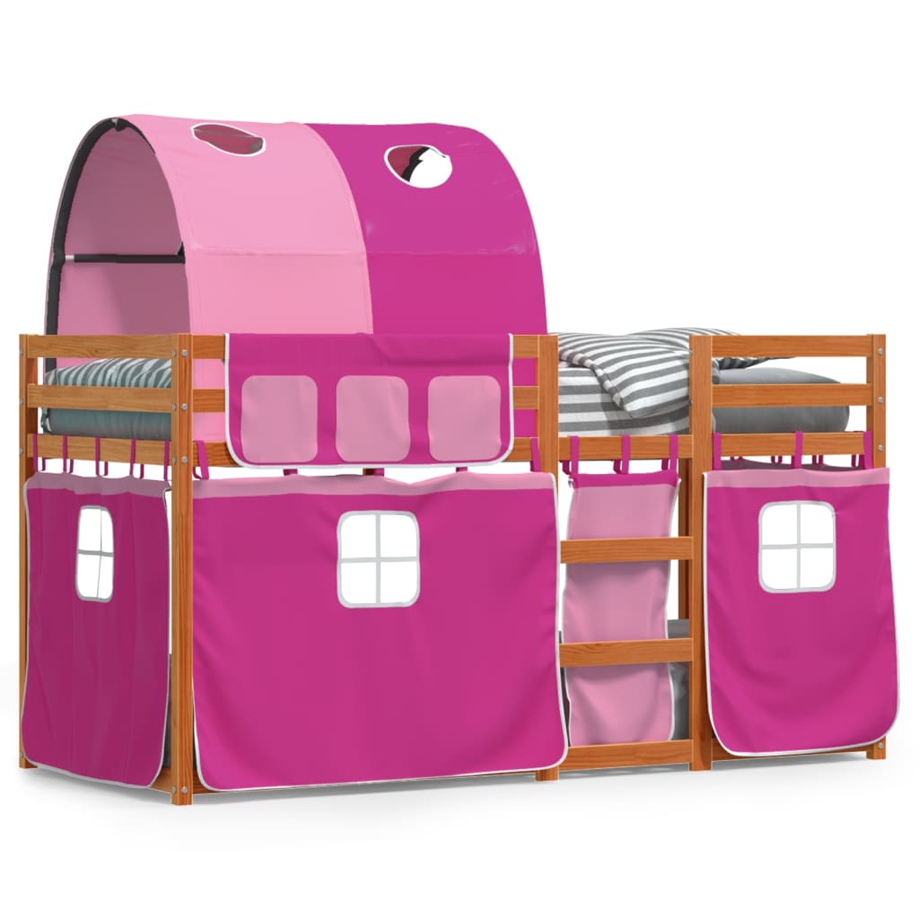 Bunk Bed without Mattress Pink 75x190 cm Small Single Solid Wood Pine