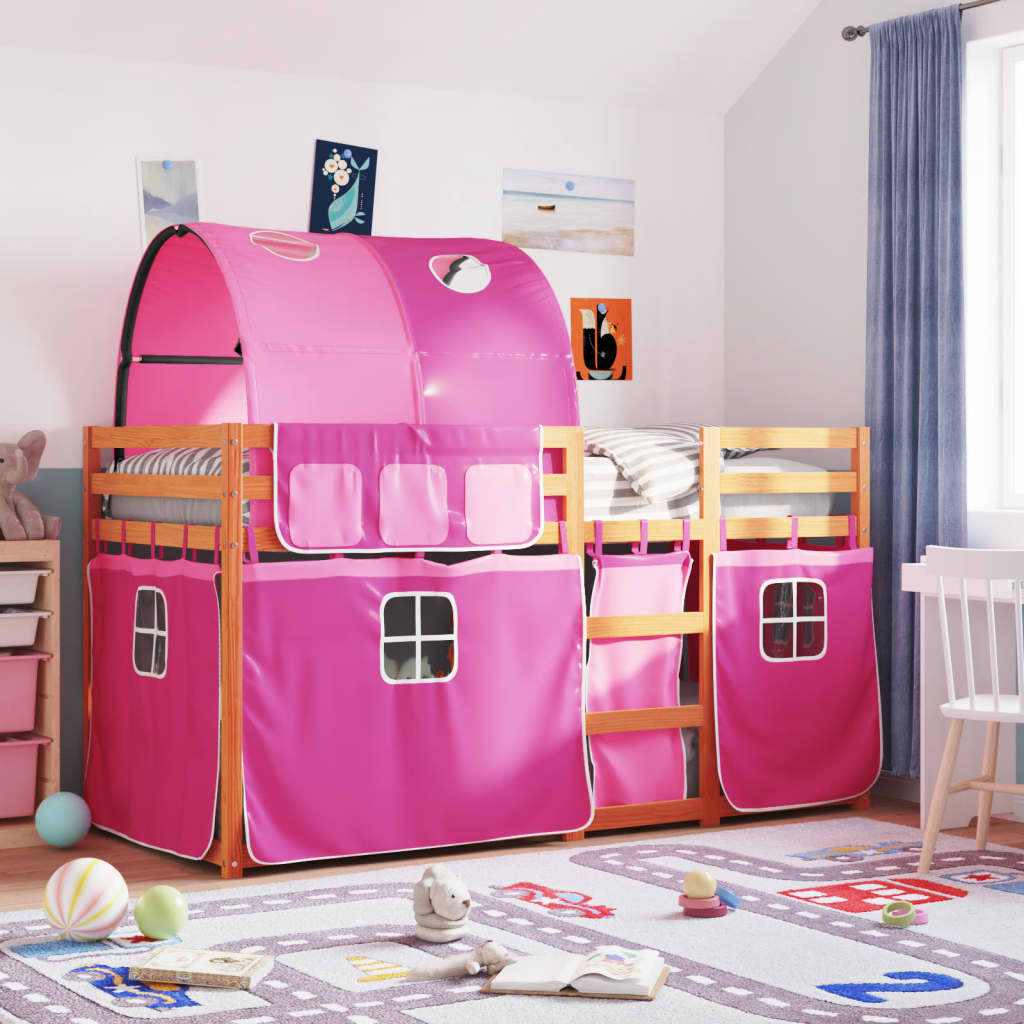 Bunk Bed without Mattress Pink 75x190 cm Small Single Solid Wood Pine