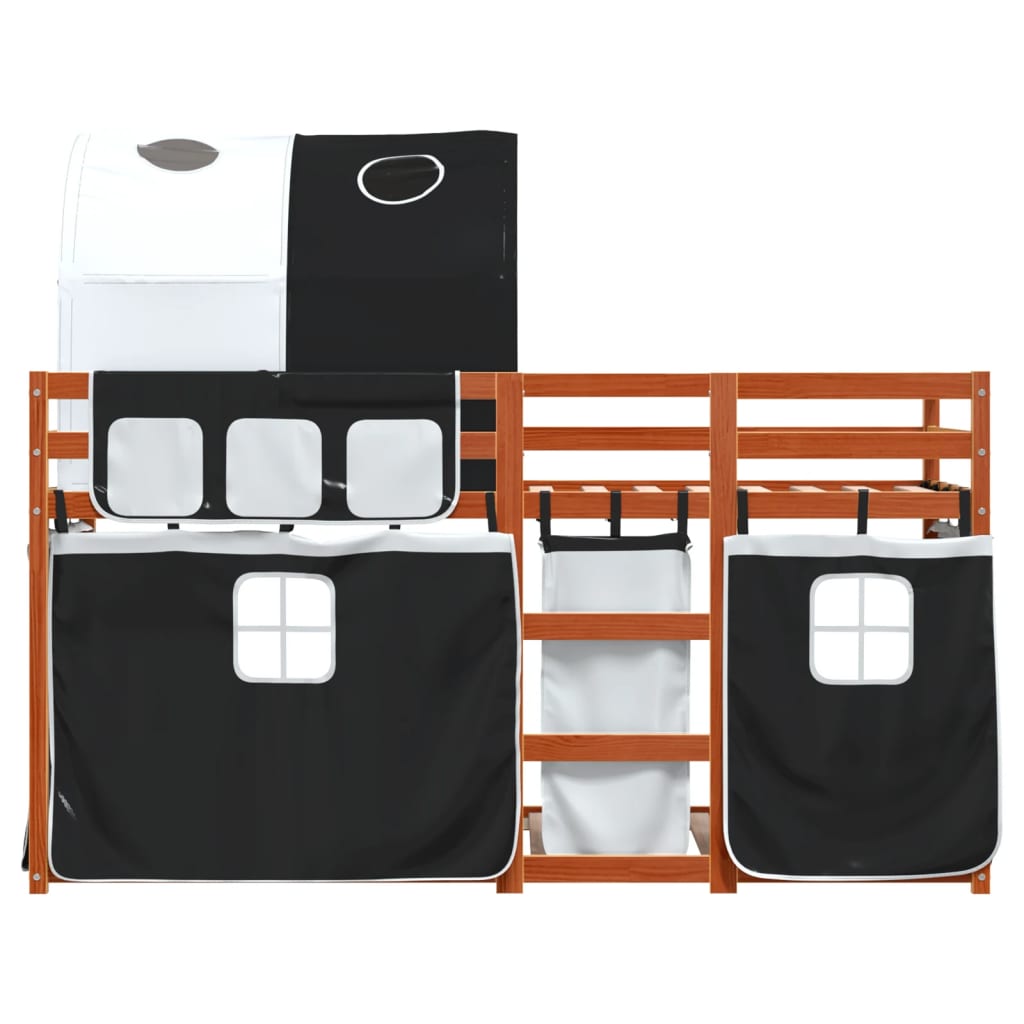 Bunk Bed without Mattress White&Black 90x200 cm Solid Wood Pine