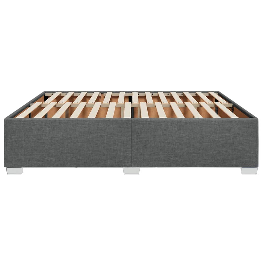 Bed Frame without Mattress Dark Grey Super King Fabric