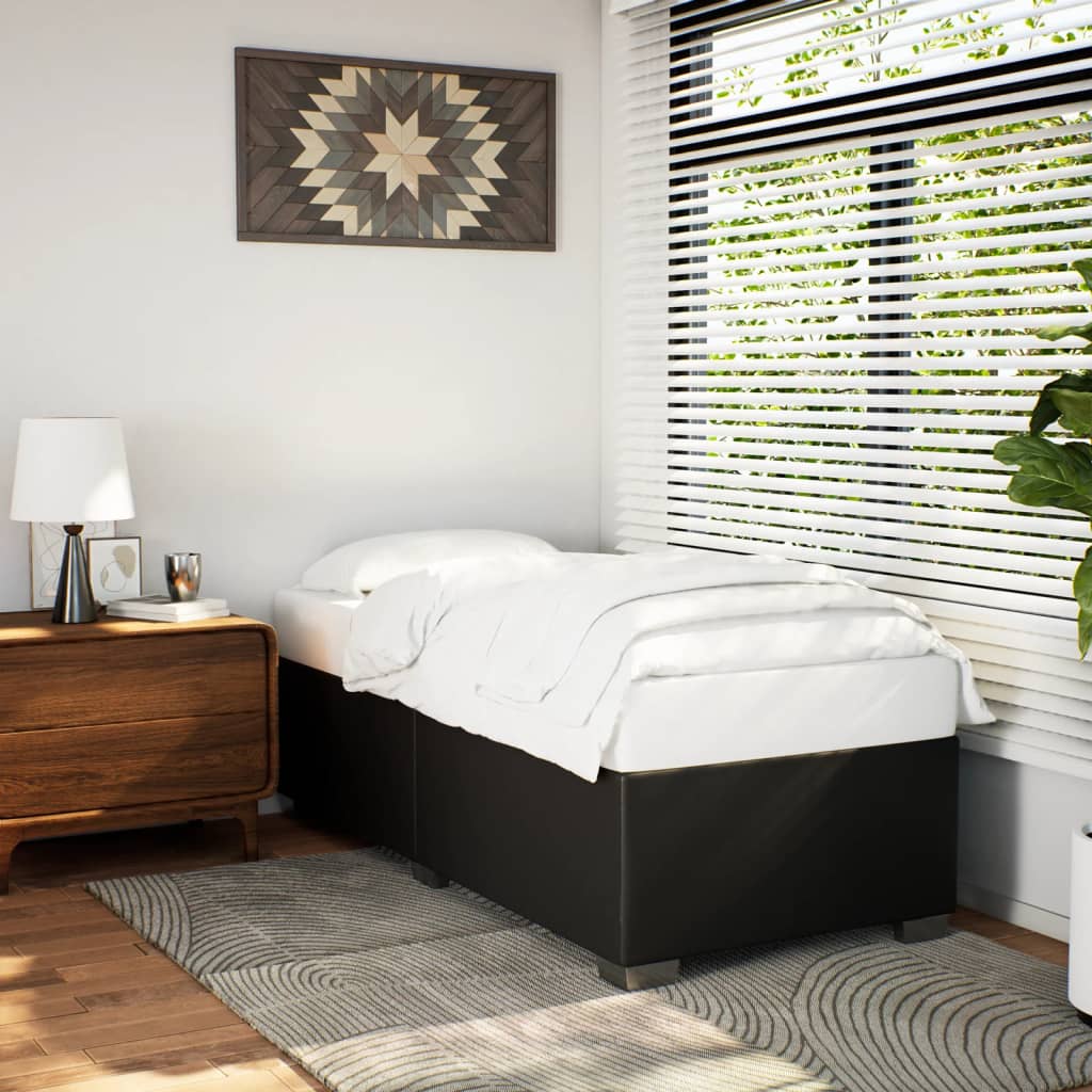 Bed Frame without Mattress Black 90x190 cm Single Faux Leather