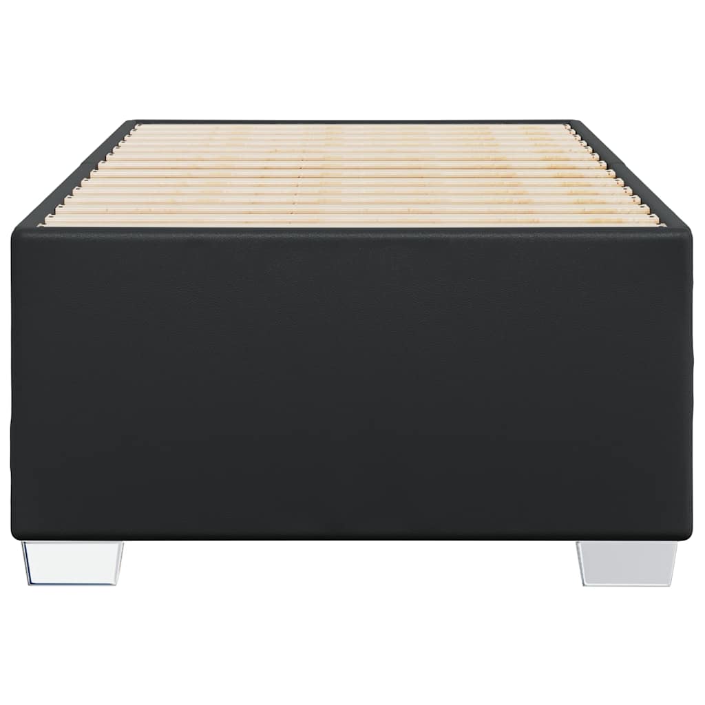 Bed Frame without Mattress Black Single Faux Leather