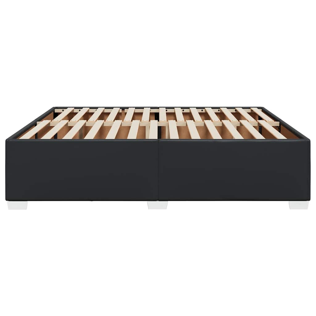 Bed Frame without Mattress Black Super King Faux Leather