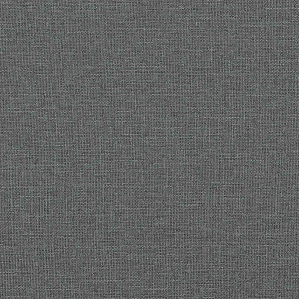 Bed Frame without Mattress Dark Grey Double Fabric