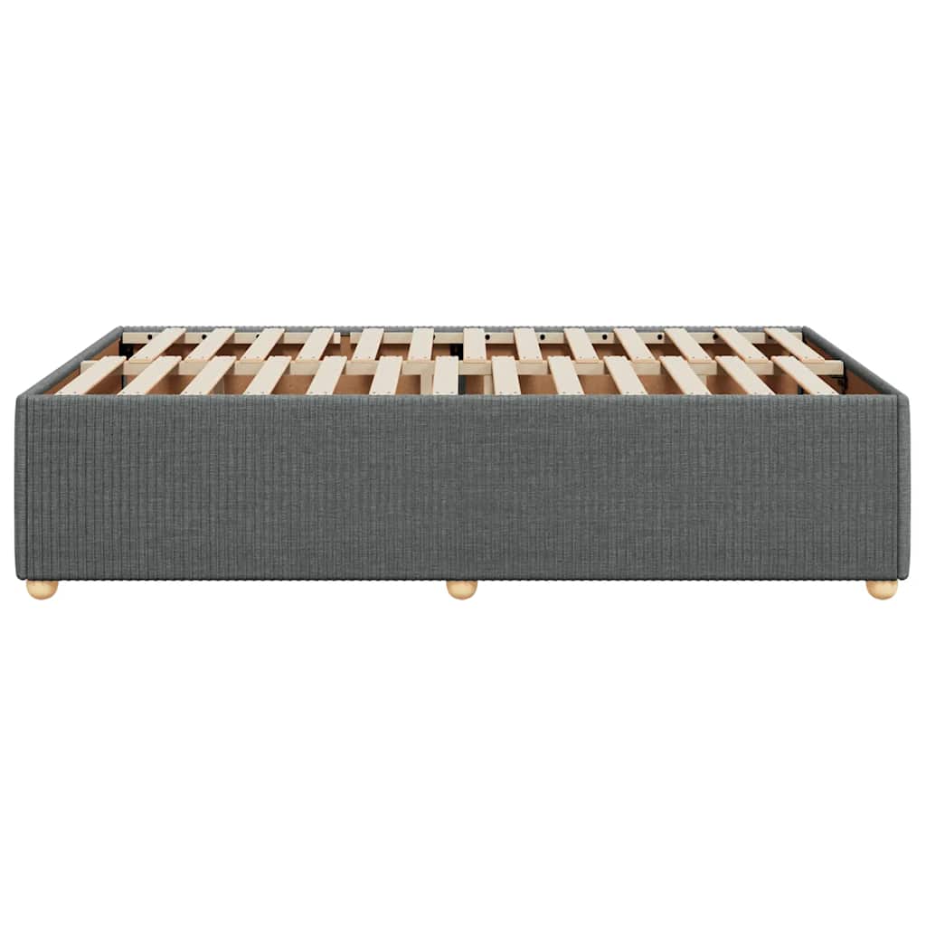 Bed Frame without Mattress Dark Grey Double Fabric