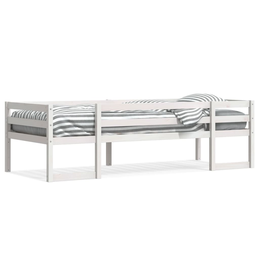 Kids' Bed Frame without Mattress White 90x200 cm Solid Wood Pine