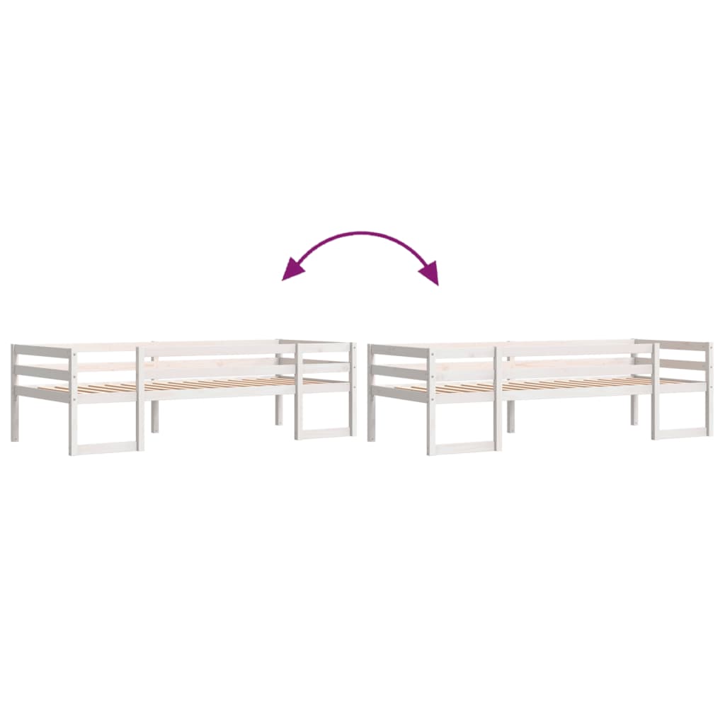Kids' Bed Frame without Mattress White 90x200 cm Solid Wood Pine