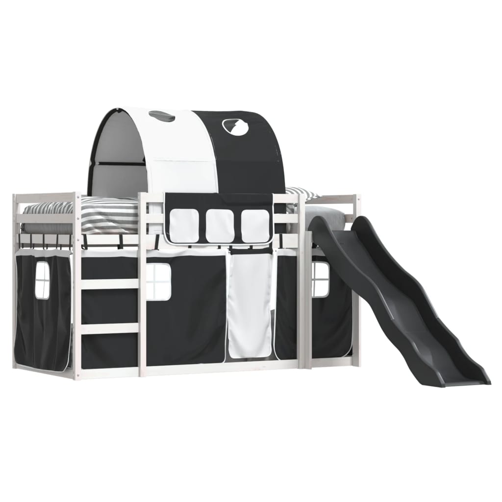 Bunk Bed without Mattress with Slide White and Black 80x200 cm