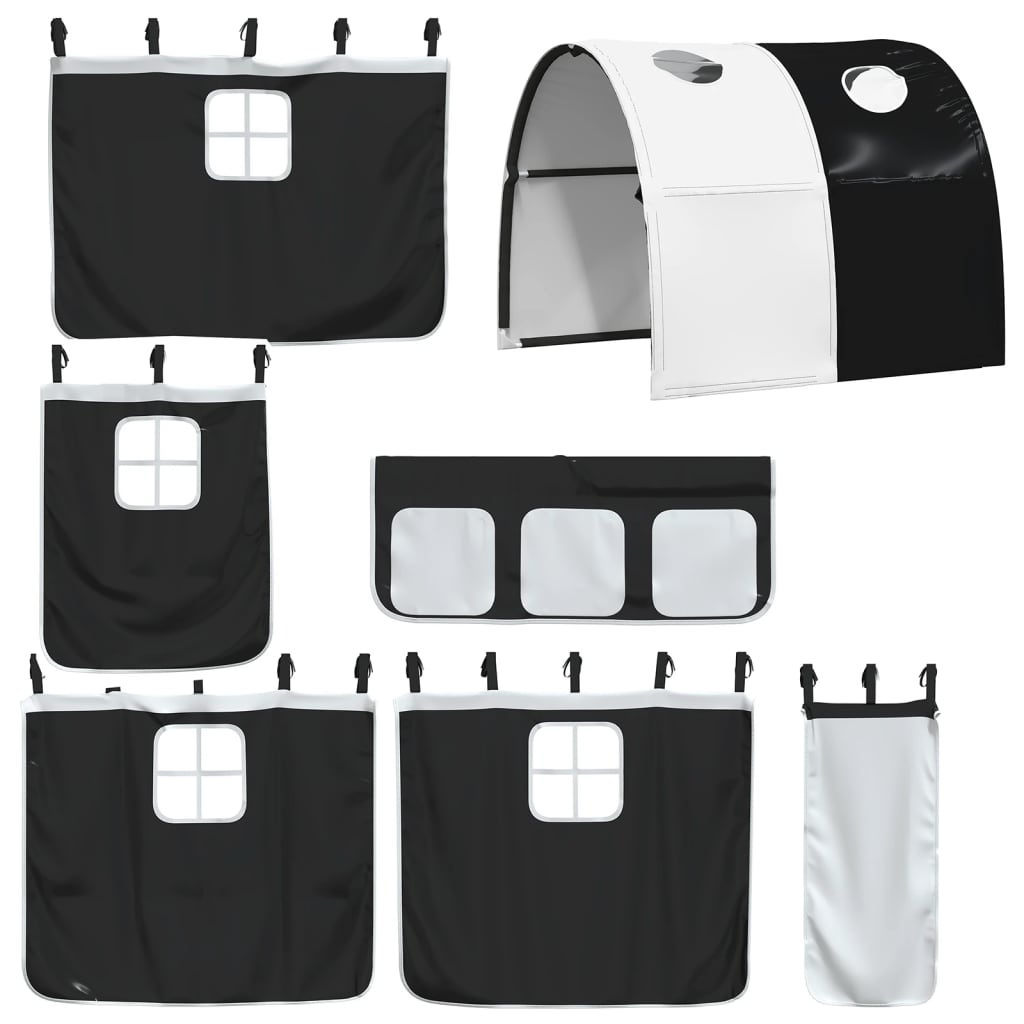 Bunk Bed without Mattress with Slide White and Black 80x200 cm