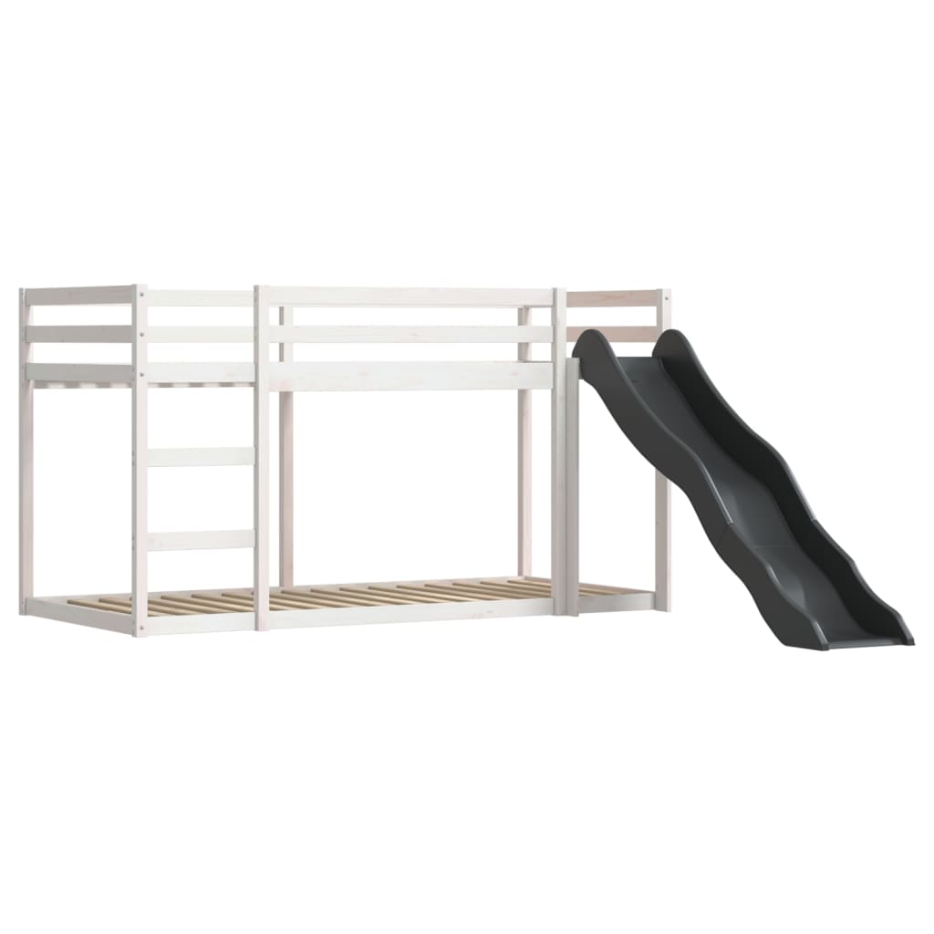 Bunk Bed without Mattress with Slide White and Black 80x200 cm