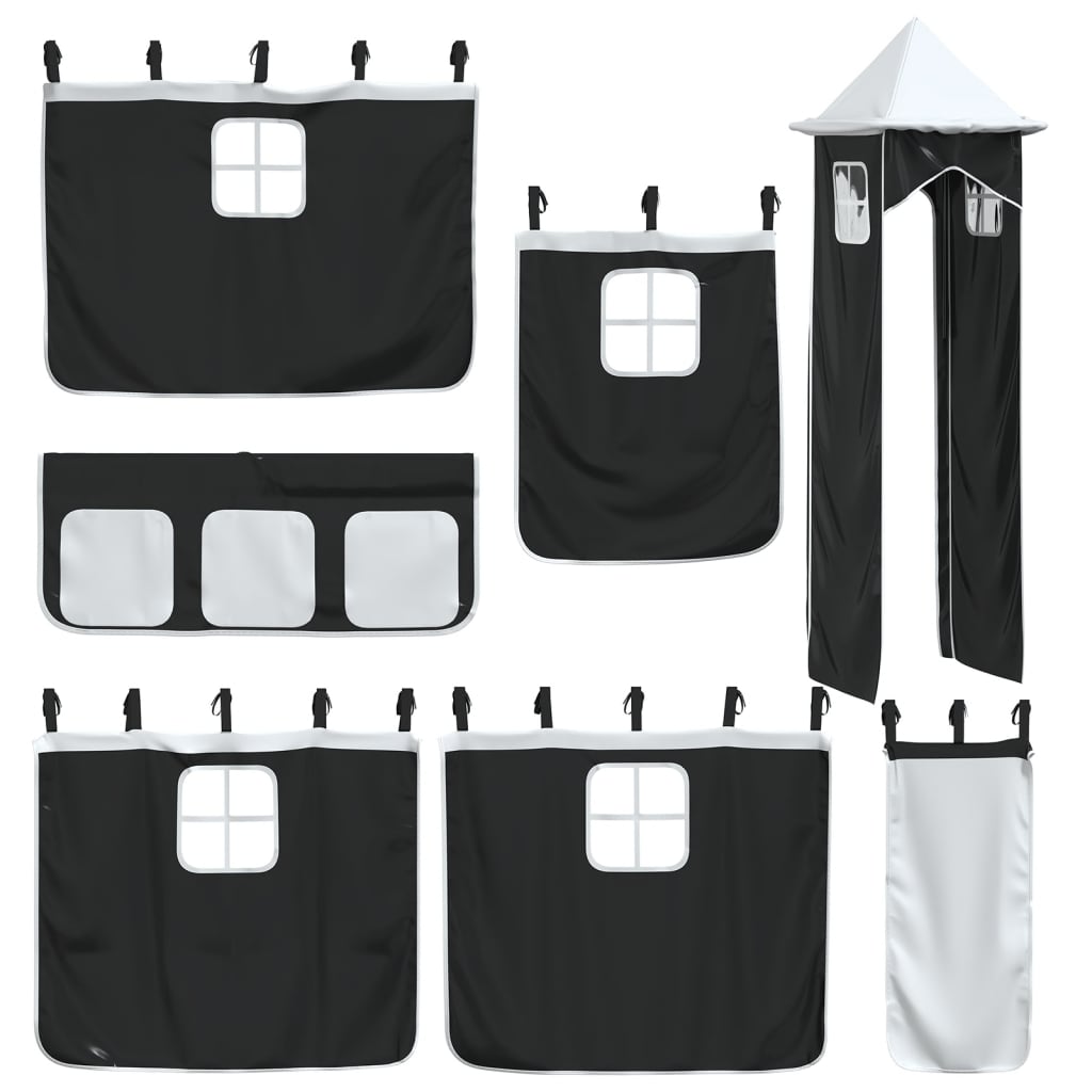 Bunk Bed without Mattress with Slide White and Black 80x200 cm