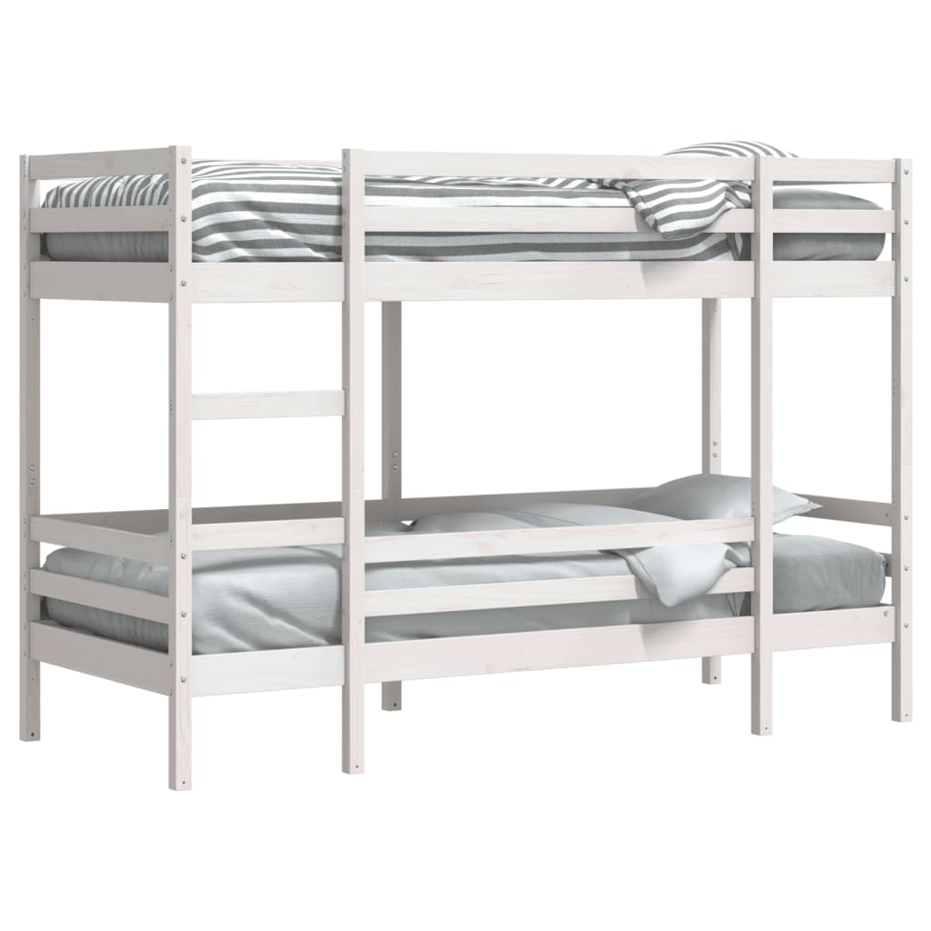 Bunk Bed without Mattress White 90x190 cm Single Solid Wood Pine