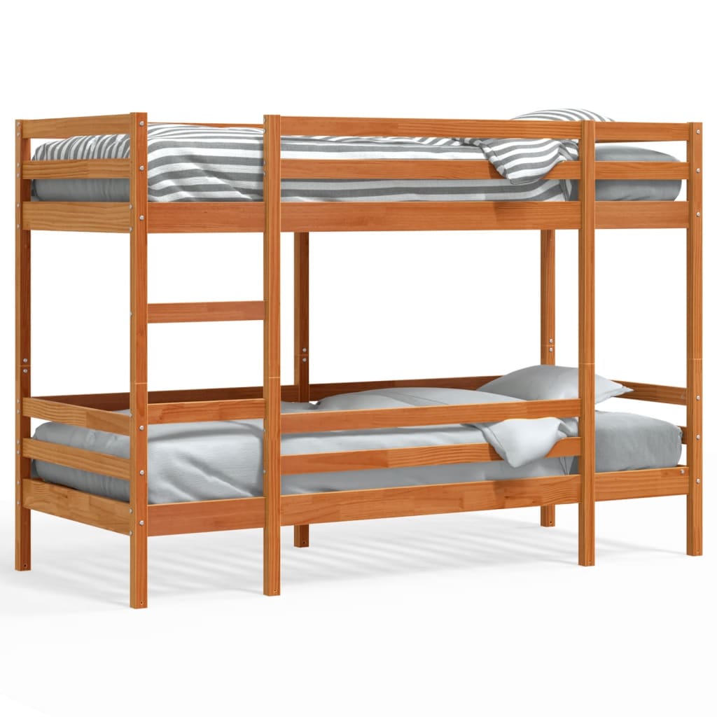 Bunk Bed without Mattress Wax Brown 90x190 cm Single Solid Wood Pine