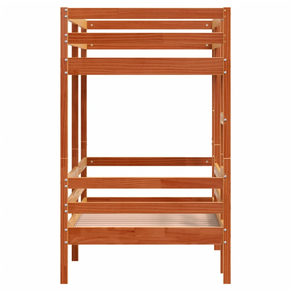 Bunk Bed without Mattress Wax Brown 90x190 cm Single Solid Wood Pine