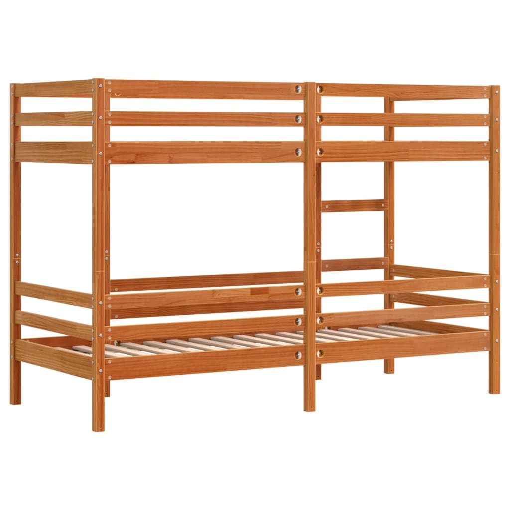 Bunk Bed without Mattress Wax Brown 90x190 cm Single Solid Wood Pine