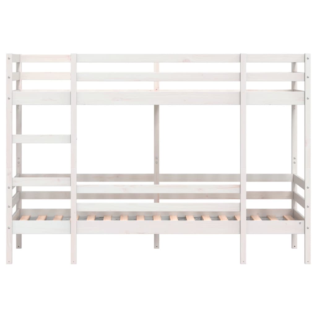 Bunk Bed without Mattress White 75x190 cm Small Single Solid Wood Pine