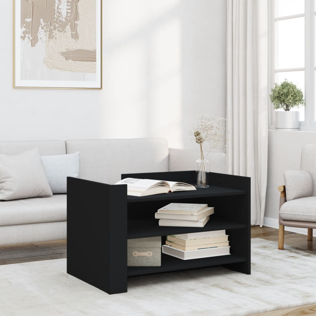 Coffee Table Black 80x50x50 cm Engineered Wood