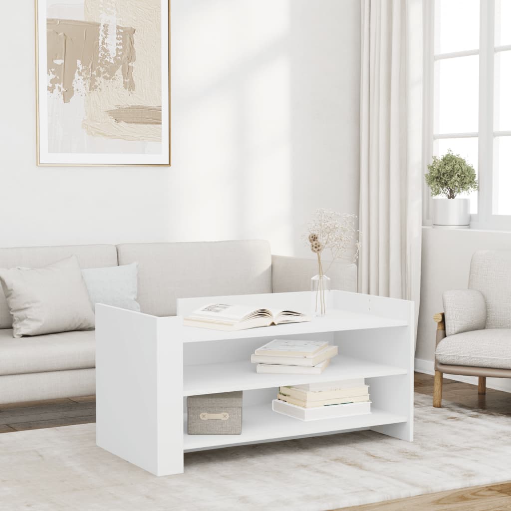 Modern Wooden Living Room Coffee Table With Open Storage Shelves Wood Tables