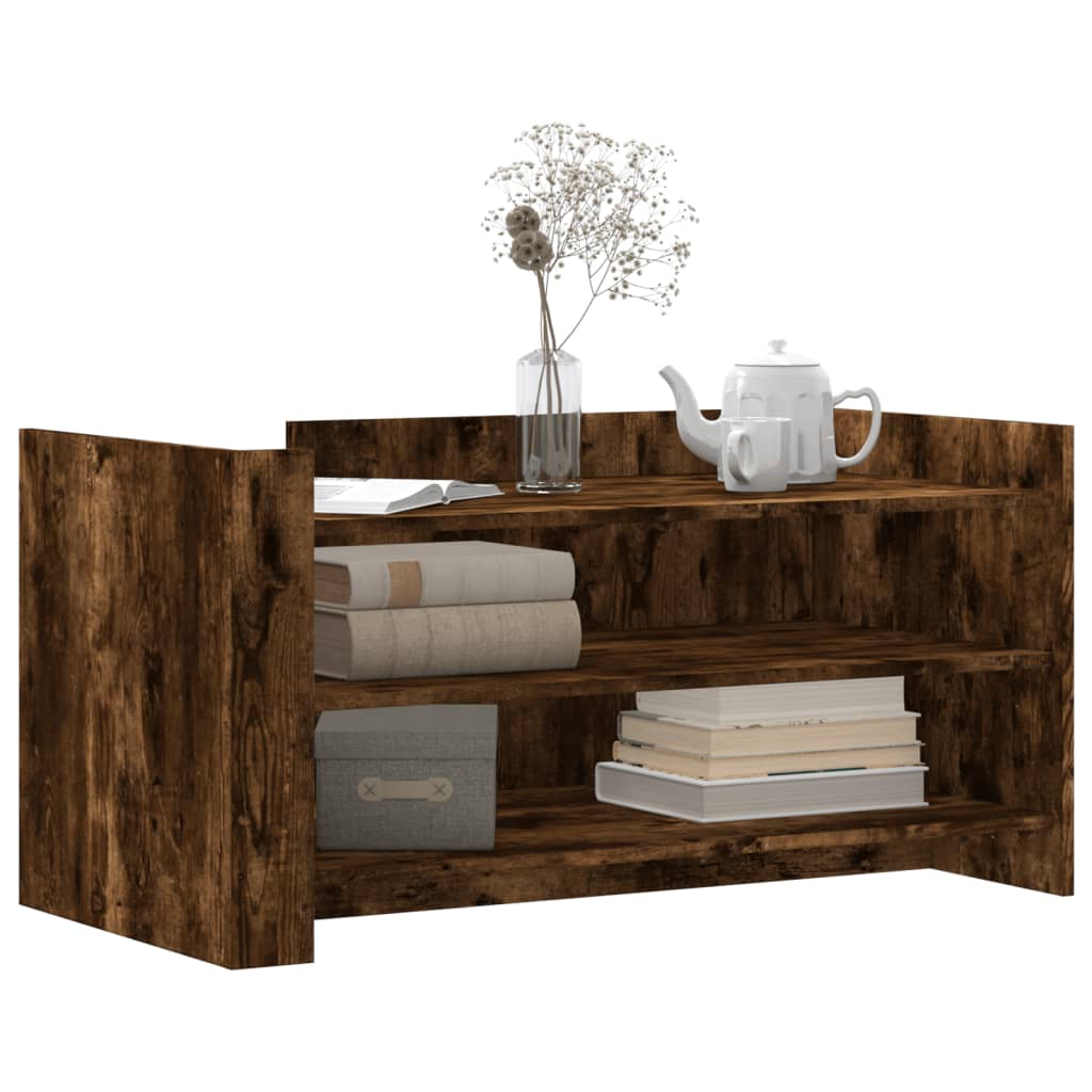 Modern Wooden Living Room Coffee Table With Open Storage Shelves Wood Tables