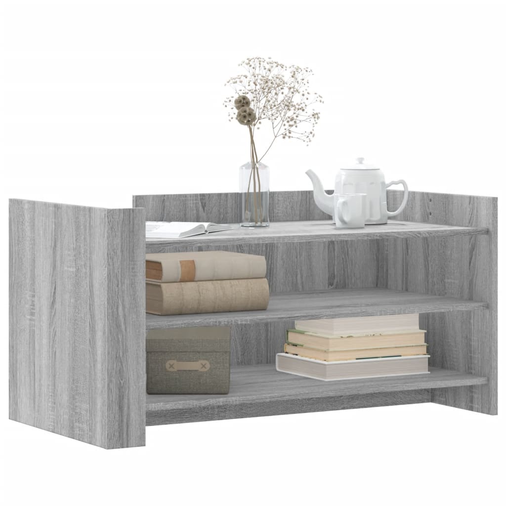Modern Wooden Living Room Coffee Table With Open Storage Shelves Wood Tables