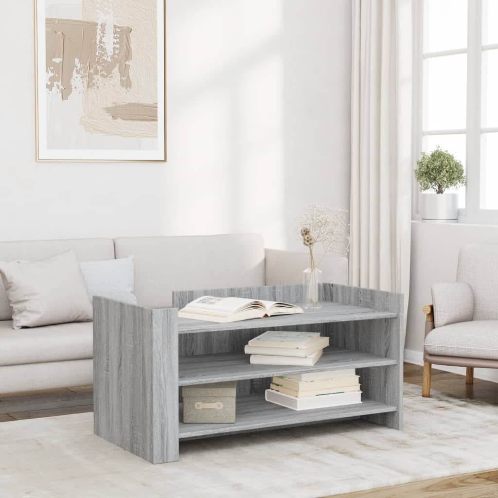 Modern Wooden Living Room Coffee Table With Open Storage Shelves Wood Tables