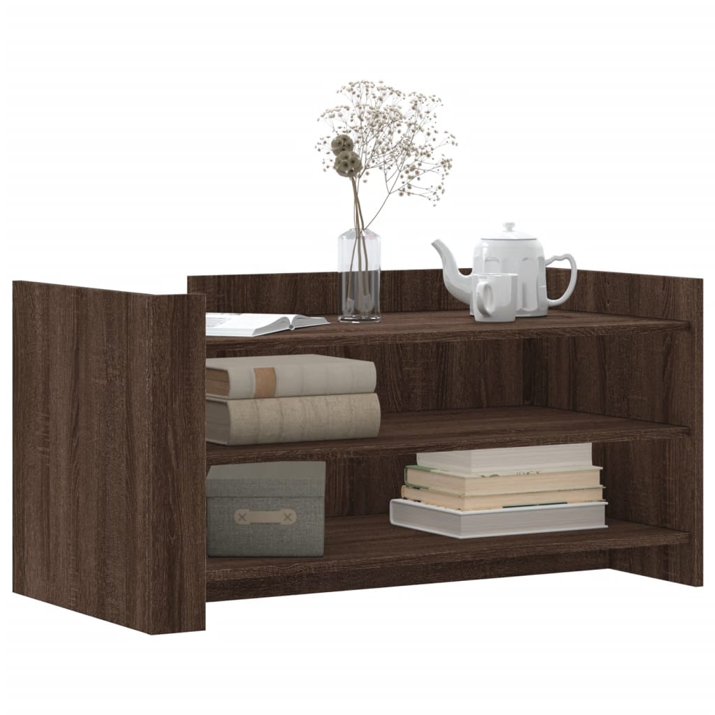 Modern Wooden Living Room Coffee Table With Open Storage Shelves Wood Tables