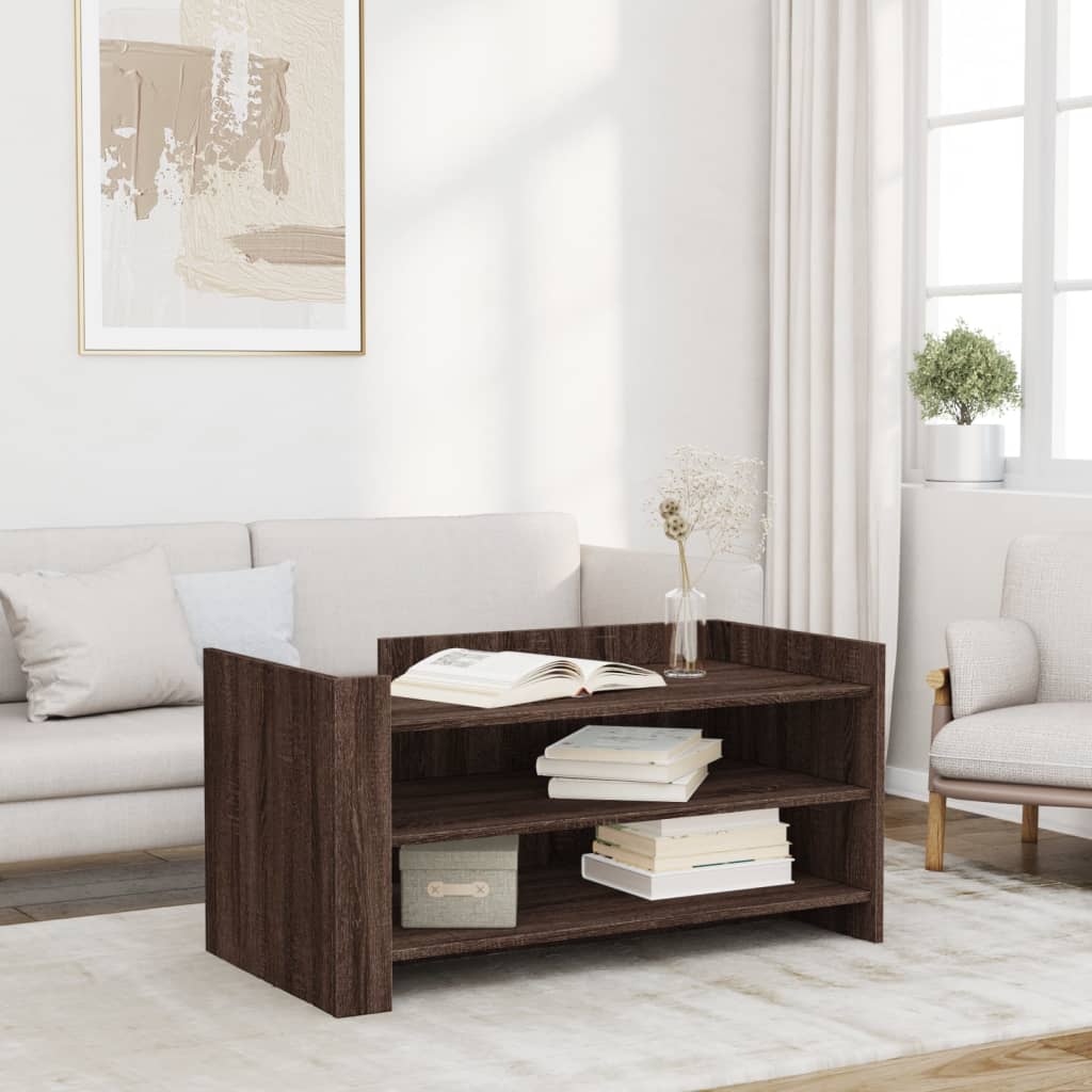Modern Wooden Living Room Coffee Table With Open Storage Shelves Wood Tables
