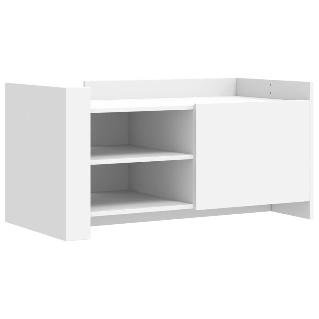 Modern Wooden Living Room Coffee Table With Door & Open Storage Shelves Wood