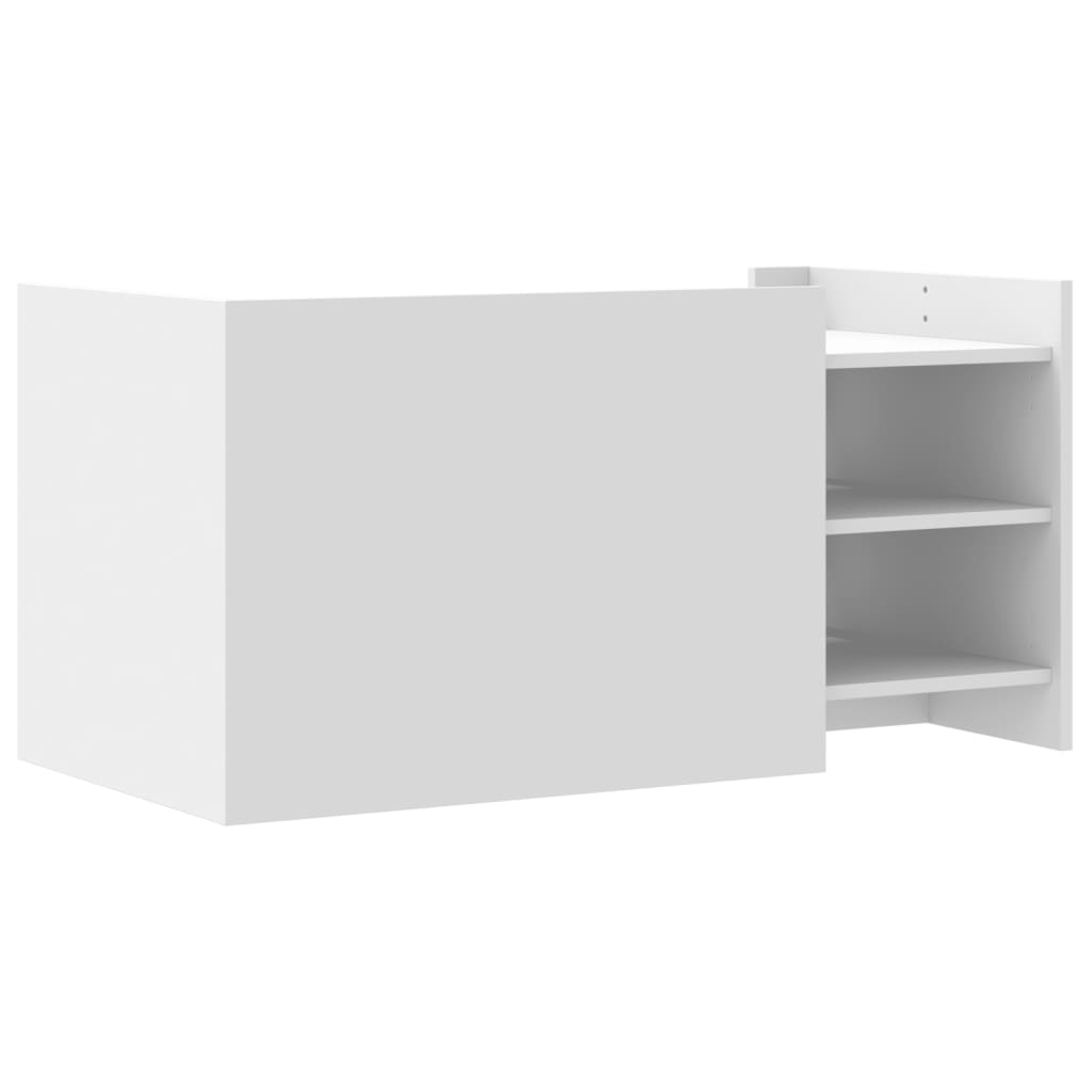 Modern Wooden Living Room Coffee Table With Door & Open Storage Shelves Wood