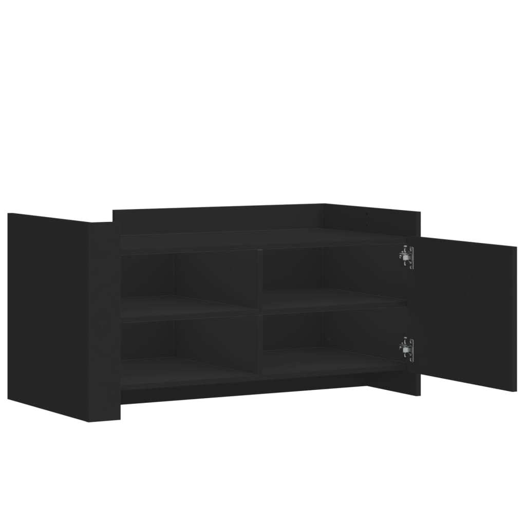 Modern Wooden Living Room Coffee Table With Door & Open Storage Shelves Wood
