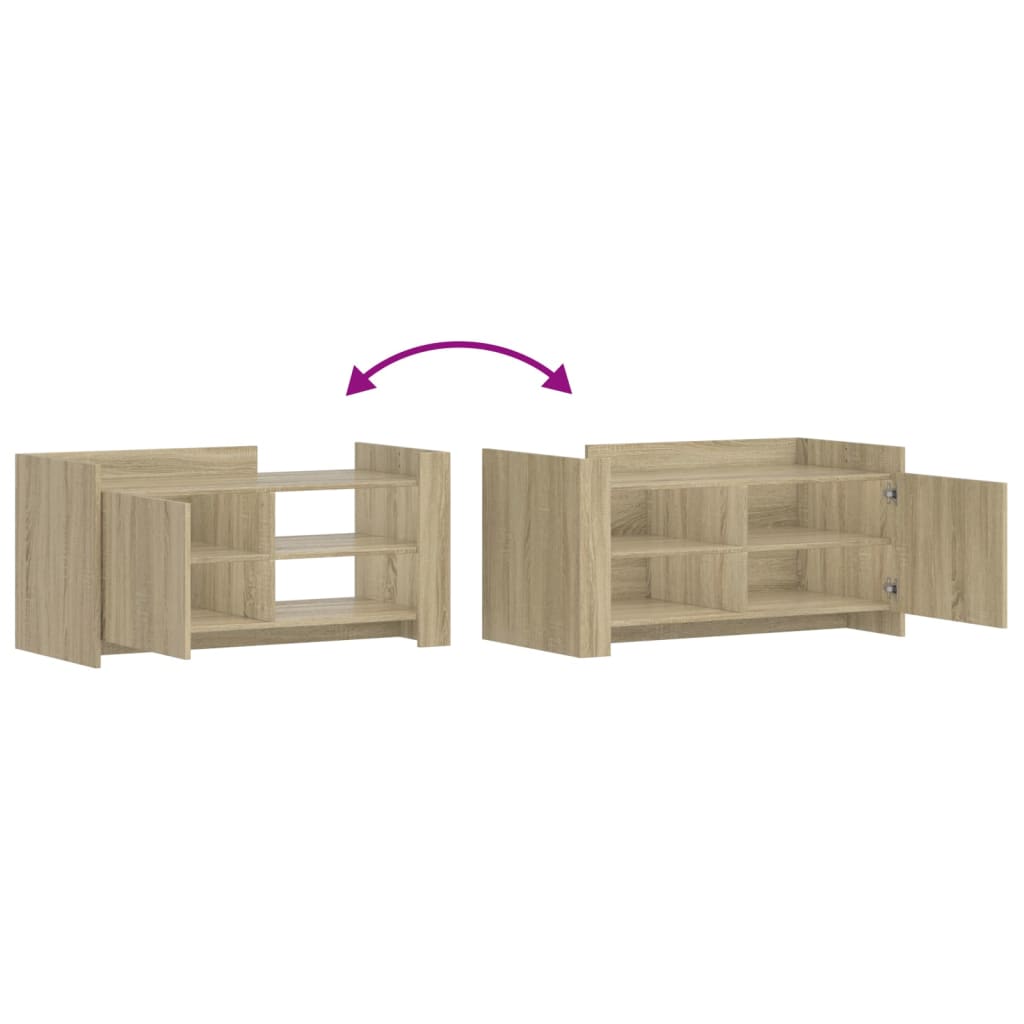 Modern Wooden Living Room Coffee Table With Door & Open Storage Shelves Wood