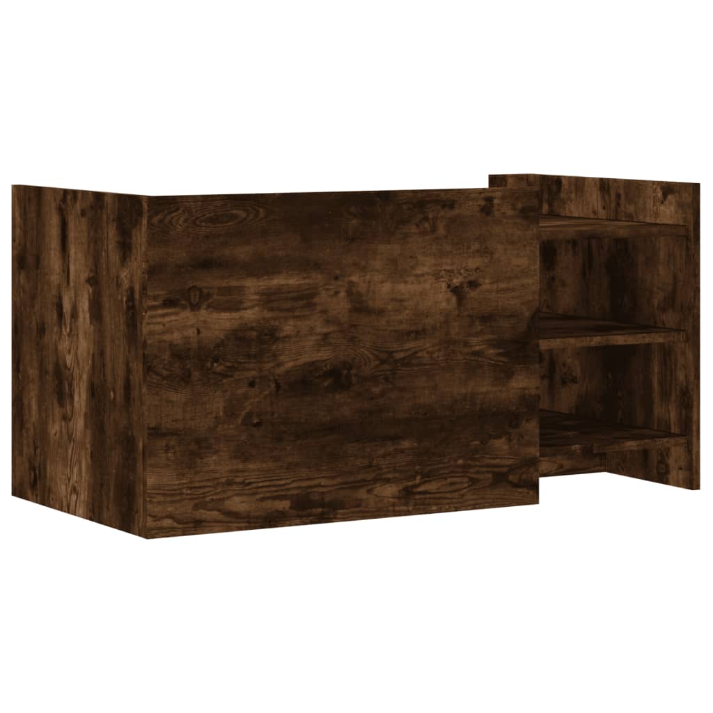 Modern Wooden Living Room Coffee Table With Door & Open Storage Shelves Wood
