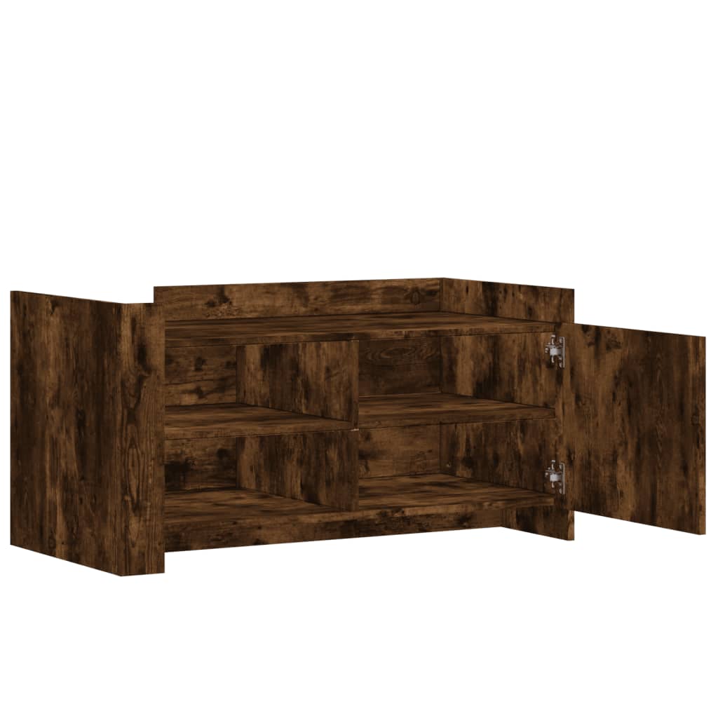 Modern Wooden Living Room Coffee Table With Door & Open Storage Shelves Wood