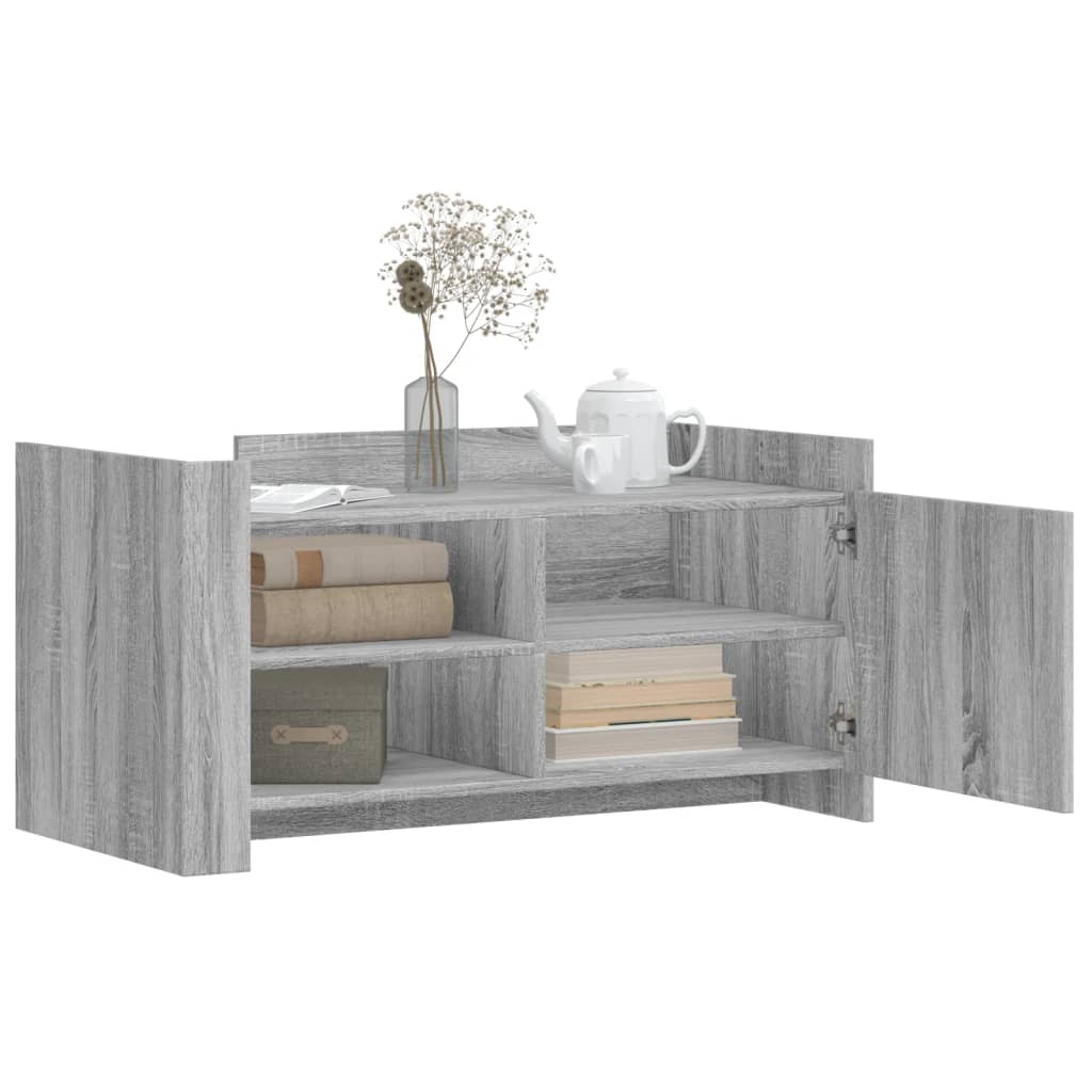 Modern Wooden Living Room Coffee Table With Door & Open Storage Shelves Wood