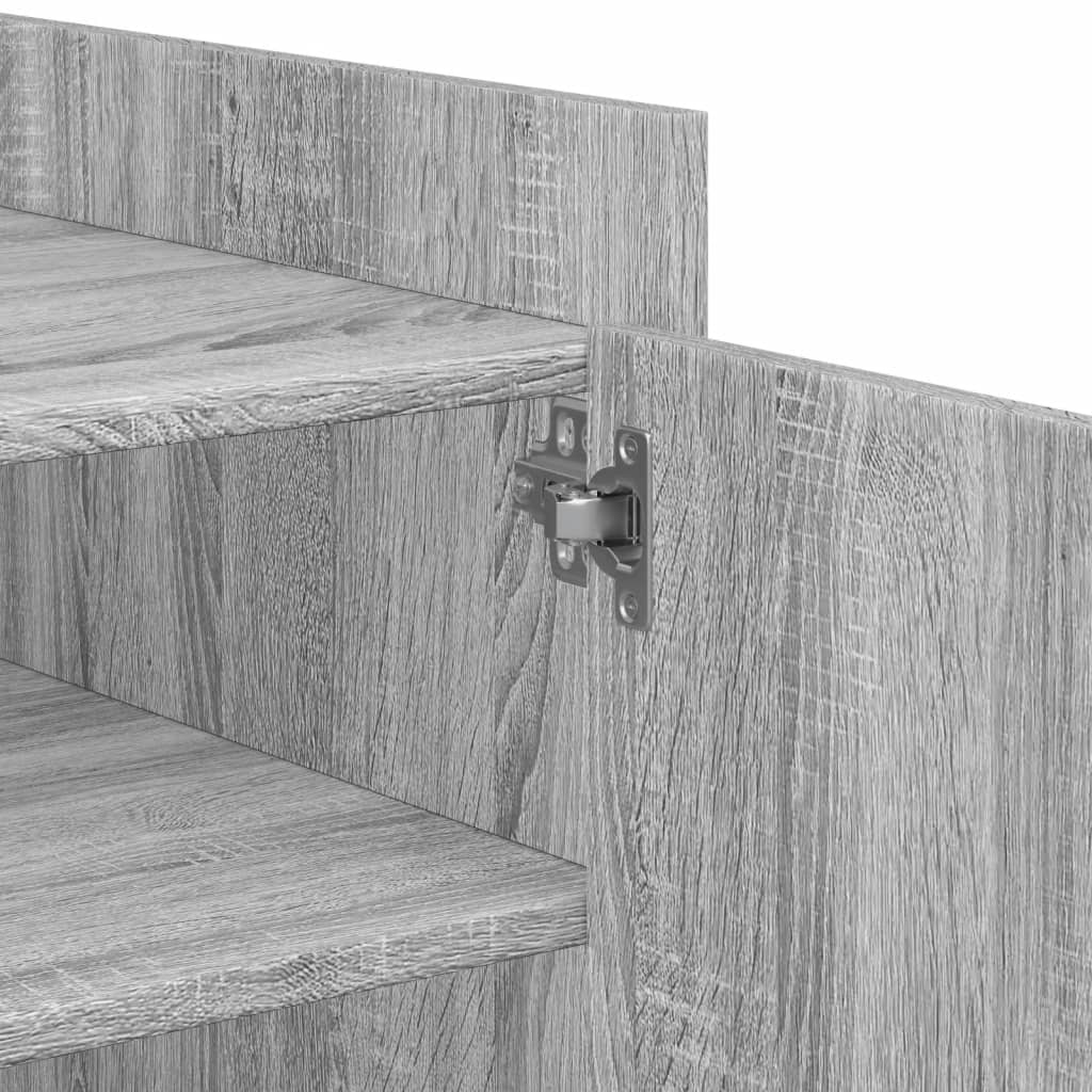 Modern Wooden Living Room Coffee Table With Door & Open Storage Shelves Wood