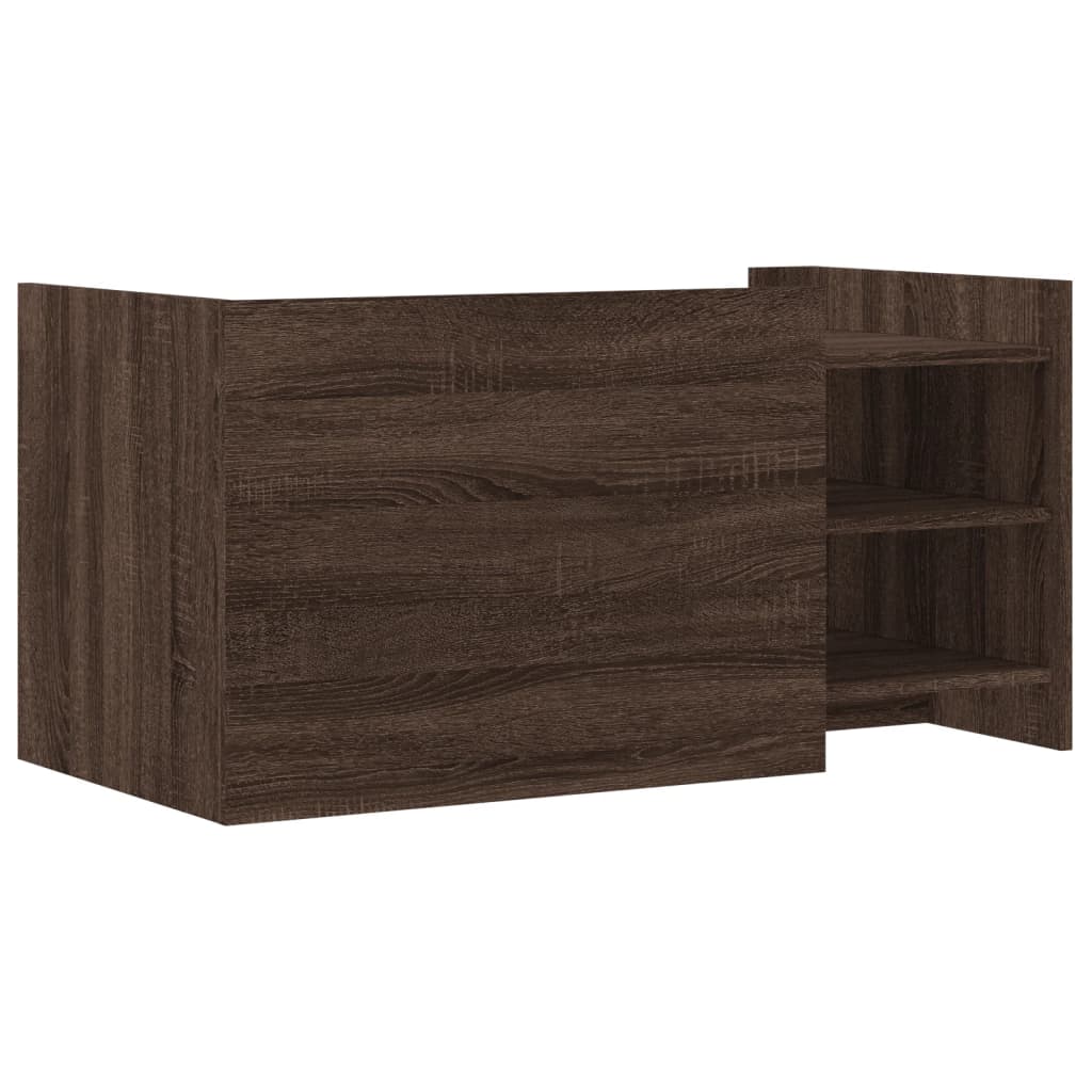 Modern Wooden Living Room Coffee Table With Door & Open Storage Shelves Wood