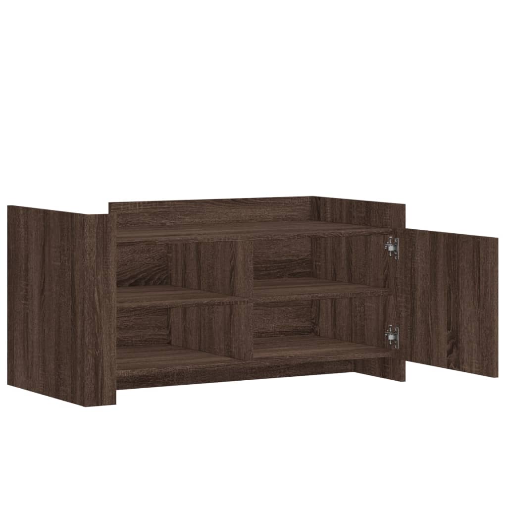 Modern Wooden Living Room Coffee Table With Door & Open Storage Shelves Wood