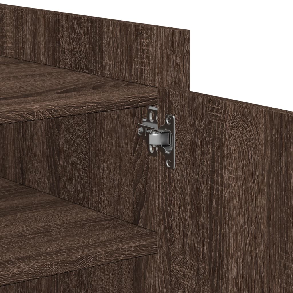 Modern Wooden Living Room Coffee Table With Door & Open Storage Shelves Wood