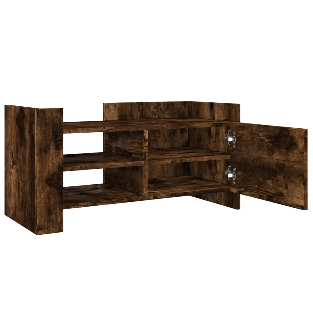 TV Cabinet Smoked Oak 80x35x40 cm Engineered Wood