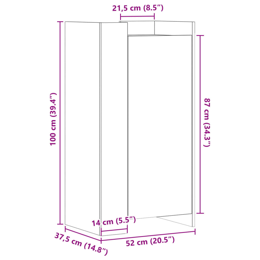 Shoe Cabinet White 52x37.5x100 cm Engineered Wood