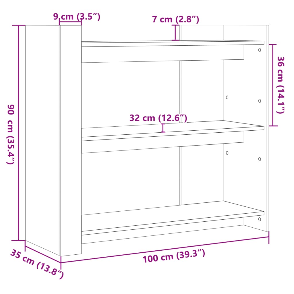 Console Table Grey Sonoma 100x35x90 cm Engineered Wood